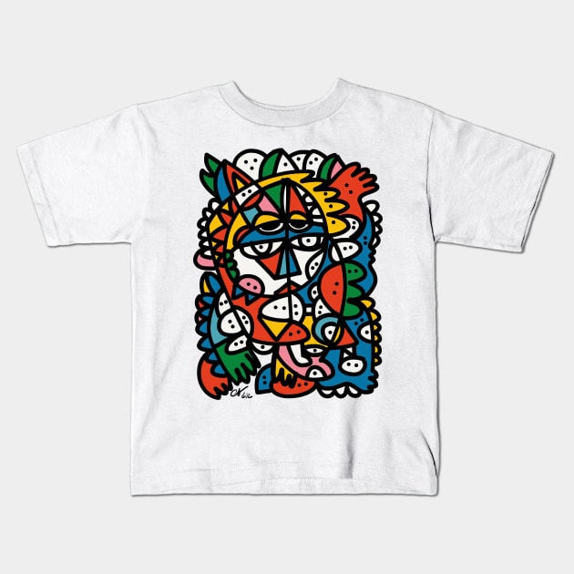 Inca Graffiti Street Art Character Kids T-Shirt by signorino